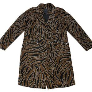 Maison Cinqcent 500 Designer Faux Fur 3% Wool Trench Jacket - Womens XS